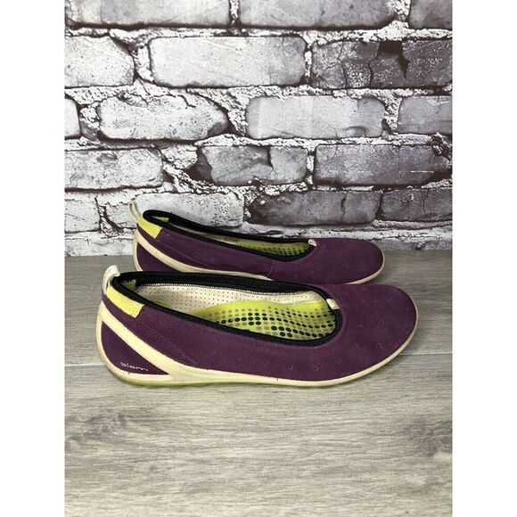 ECCO Biom Natural Motion Purple Suede Slip On Comfort Ballet Flats Women Sz 39EU - Picture 3 of 16